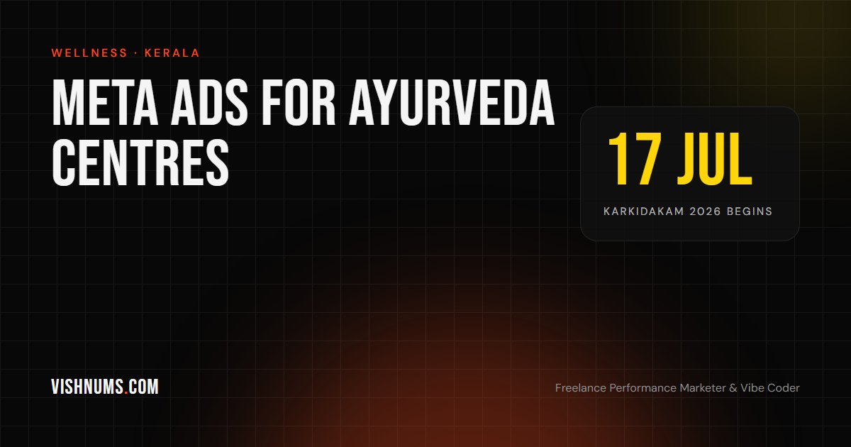Meta Ads for Ayurveda centres in Kerala guide cover, highlighting compliant ad copy and the Karkidakam season