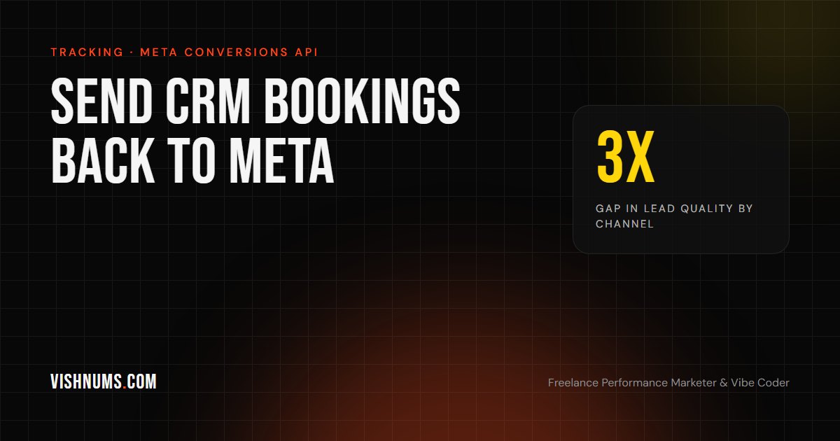 How to send CRM bookings back to Meta with the Conversions API, a guide cover for lead-based businesses