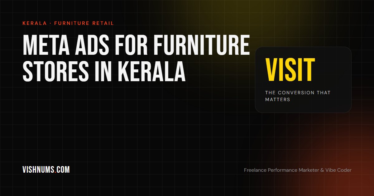 Meta ads for furniture stores in Kerala guide cover, about showroom visits, housewarmings and NRI homes