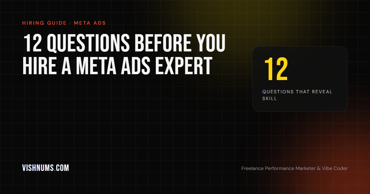12 questions to ask before you hire a Meta Ads expert in India, hiring guide cover