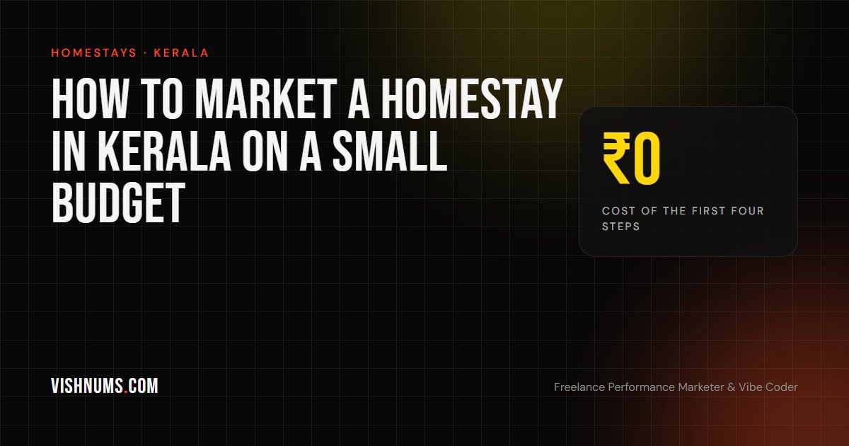 How to market a homestay in Kerala on a small budget, a step-by-step guide cover for homestay owners