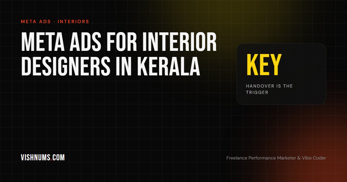 Meta ads for interior designers in Kerala guide cover, covering lead generation for home interiors and modular kitchens