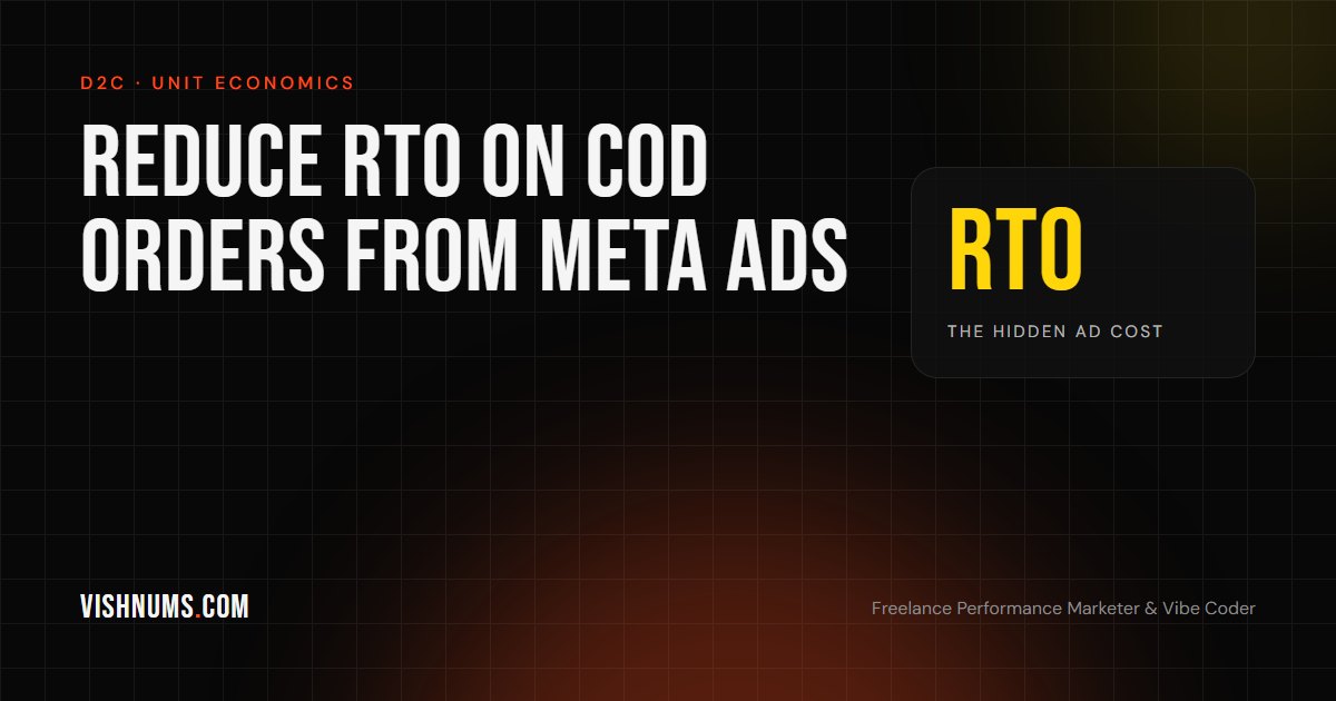 How to reduce RTO on COD orders from Meta ads guide cover, a playbook for Indian D2C brands