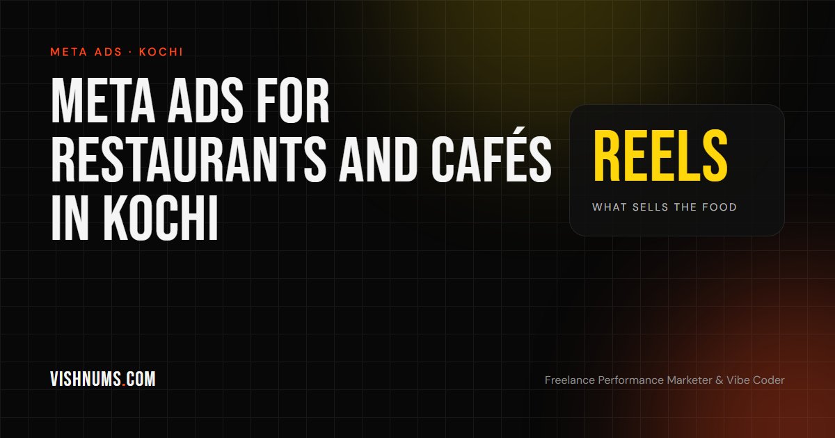 Meta ads for restaurants and cafés in Kochi guide cover, covering Instagram Reels, local targeting and WhatsApp table reservations