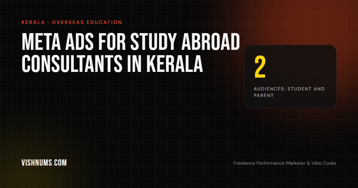 Meta ads for study abroad consultants in Kerala guide cover, covering students, parents and intake planning