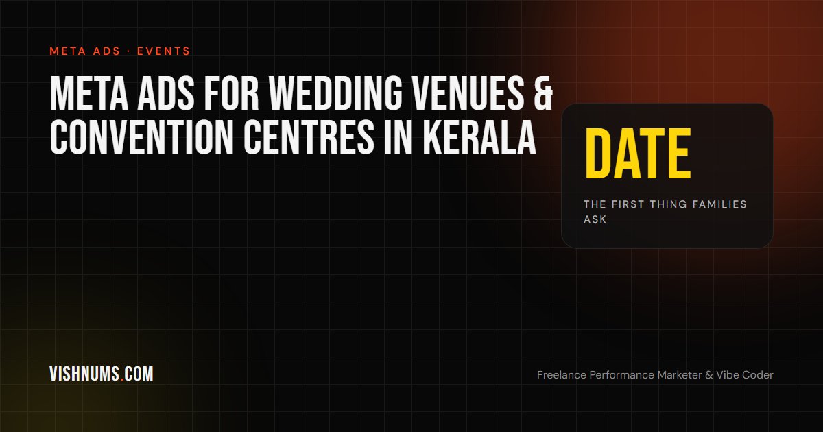 Meta ads for wedding venues and convention centres in Kerala guide cover, covering auditorium and destination wedding marketing