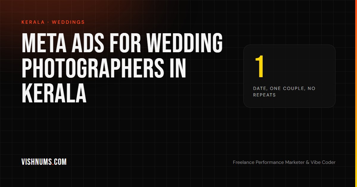 Meta ads for wedding photographers in Kerala guide cover, about filling the wedding calendar before the season